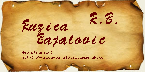 Ružica Bajalović vizit kartica